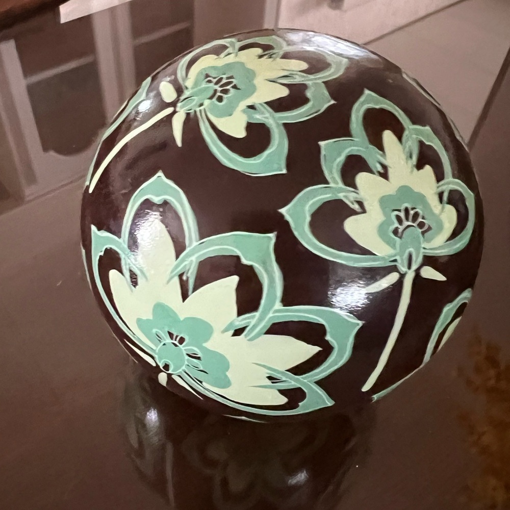 Vintage Ceramic Hand Painted Decorative Ball